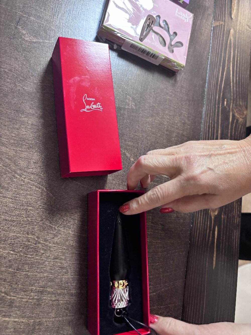 Christian Louboutin Silky Satin Rouge Lipstick 620 Delicanodo used 1 time stamp